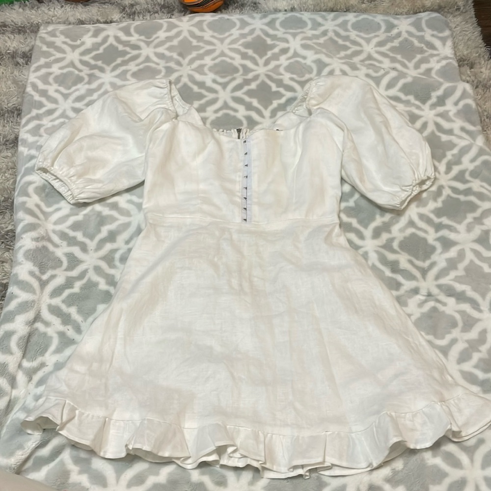 Reformation Seattle mini Linen Dress